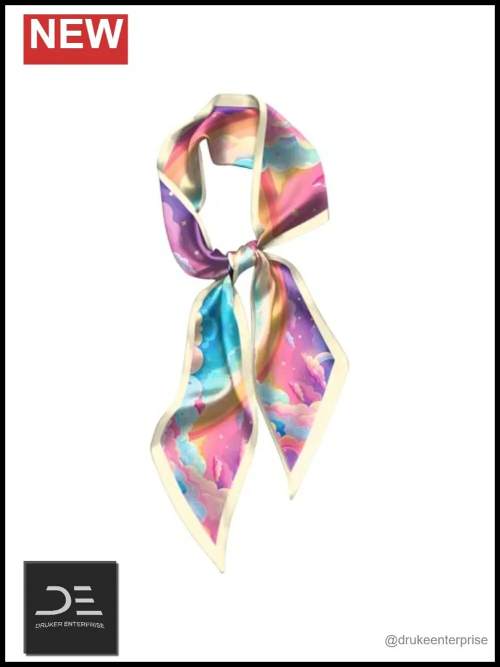 Silk Feeling Satin Fashion Scarf Multipurpose Hair Neck Handbag Accessory